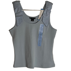 FRENCH CONNECTION Ribbed Bow Tank Top, Women’s Size L, Light Dream Blue